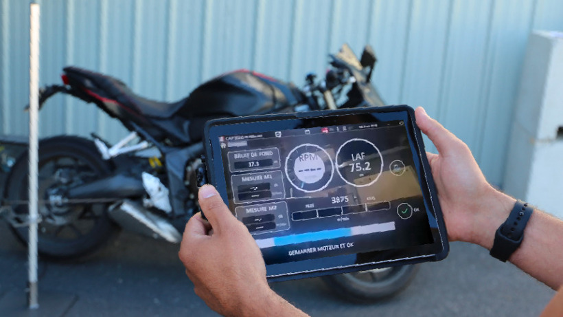controle technique bruit moto Capelec tablette