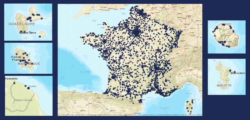 répartition des centres Categorie L en France
